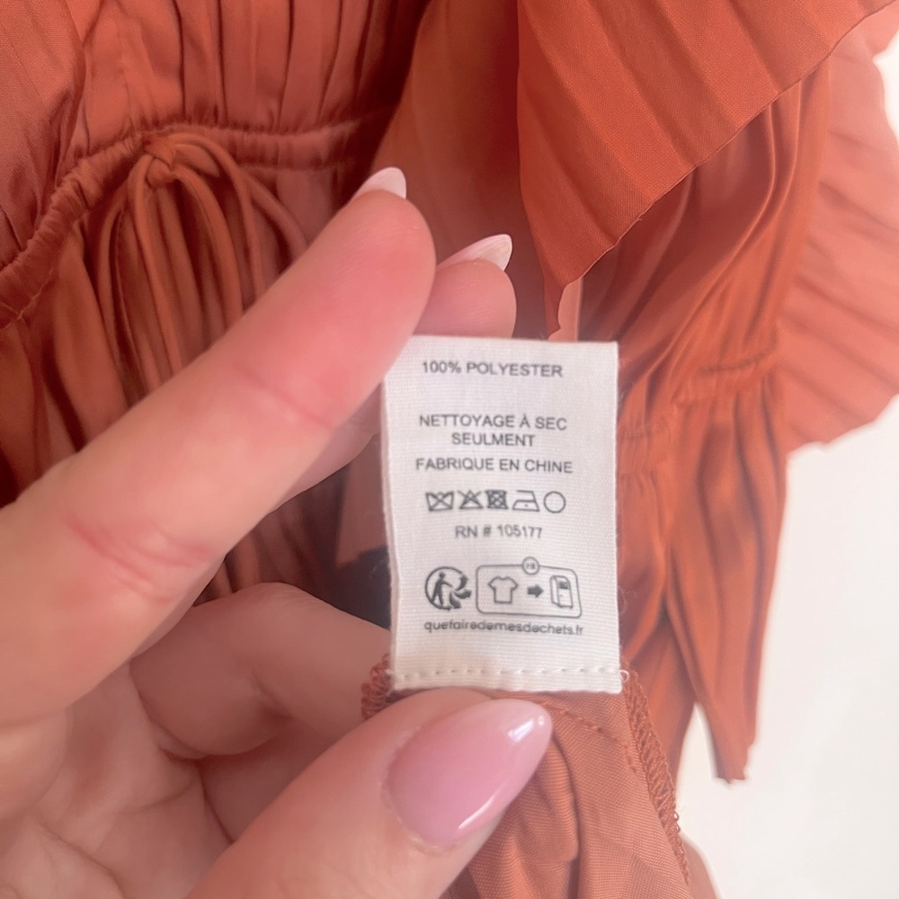 Ulla Johnson Letty Pleated Ruffe Satin Midi Dress - Picture 12 of 12